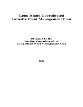 Long Island Coordinated Invasive Plant Management Plan