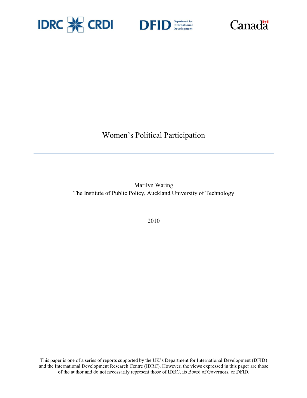 Women‟S Political Participation
