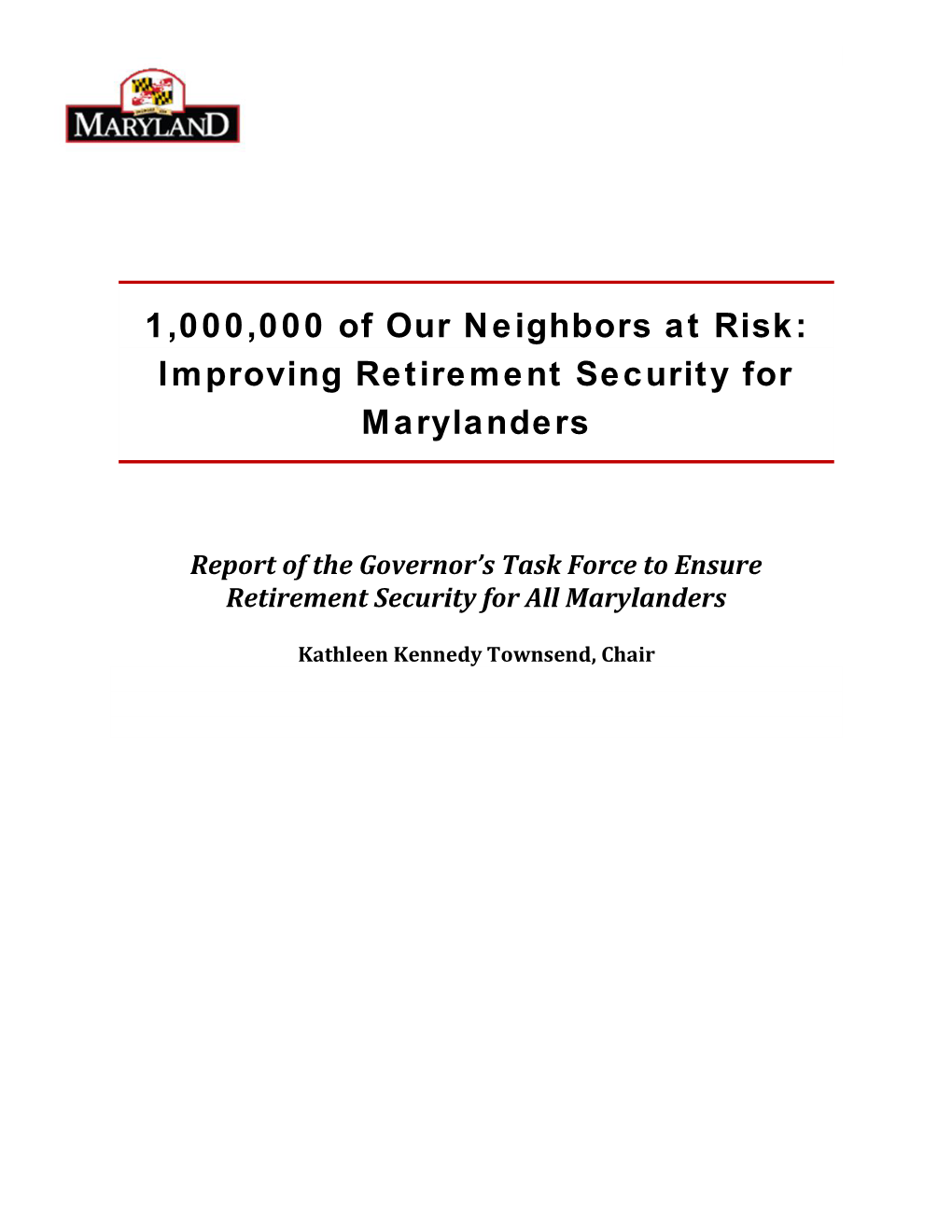 Improving Retirement Security for Marylanders