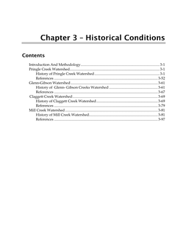 Chapter 3 – Historical Conditions