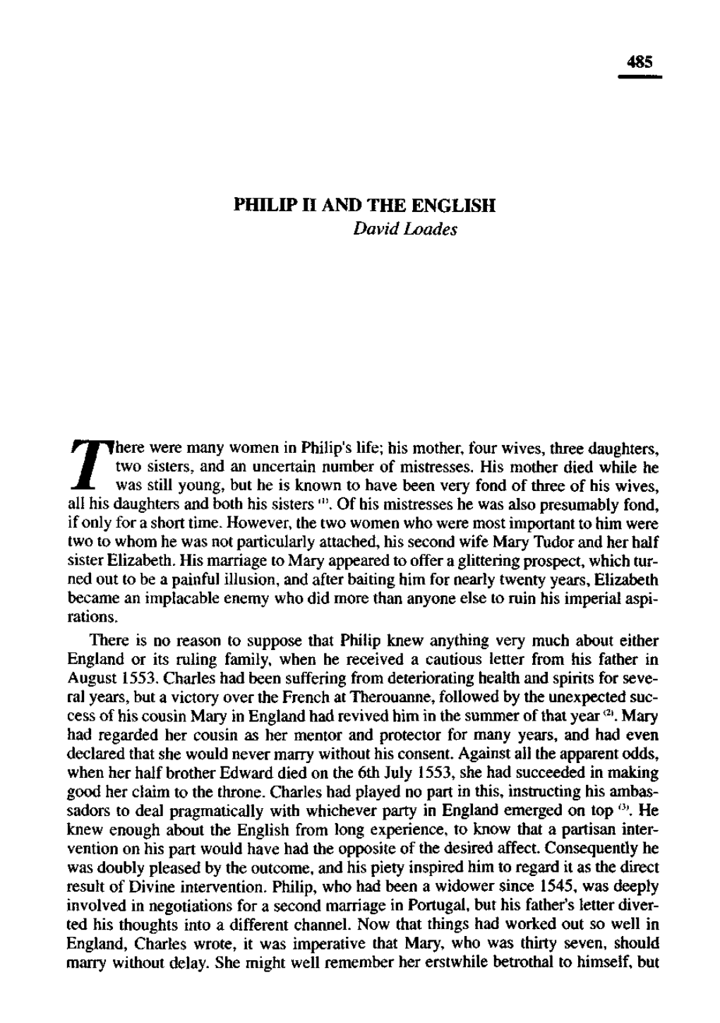 485 PHILIP II and the ENGLISH David Loades Rhere Were Many