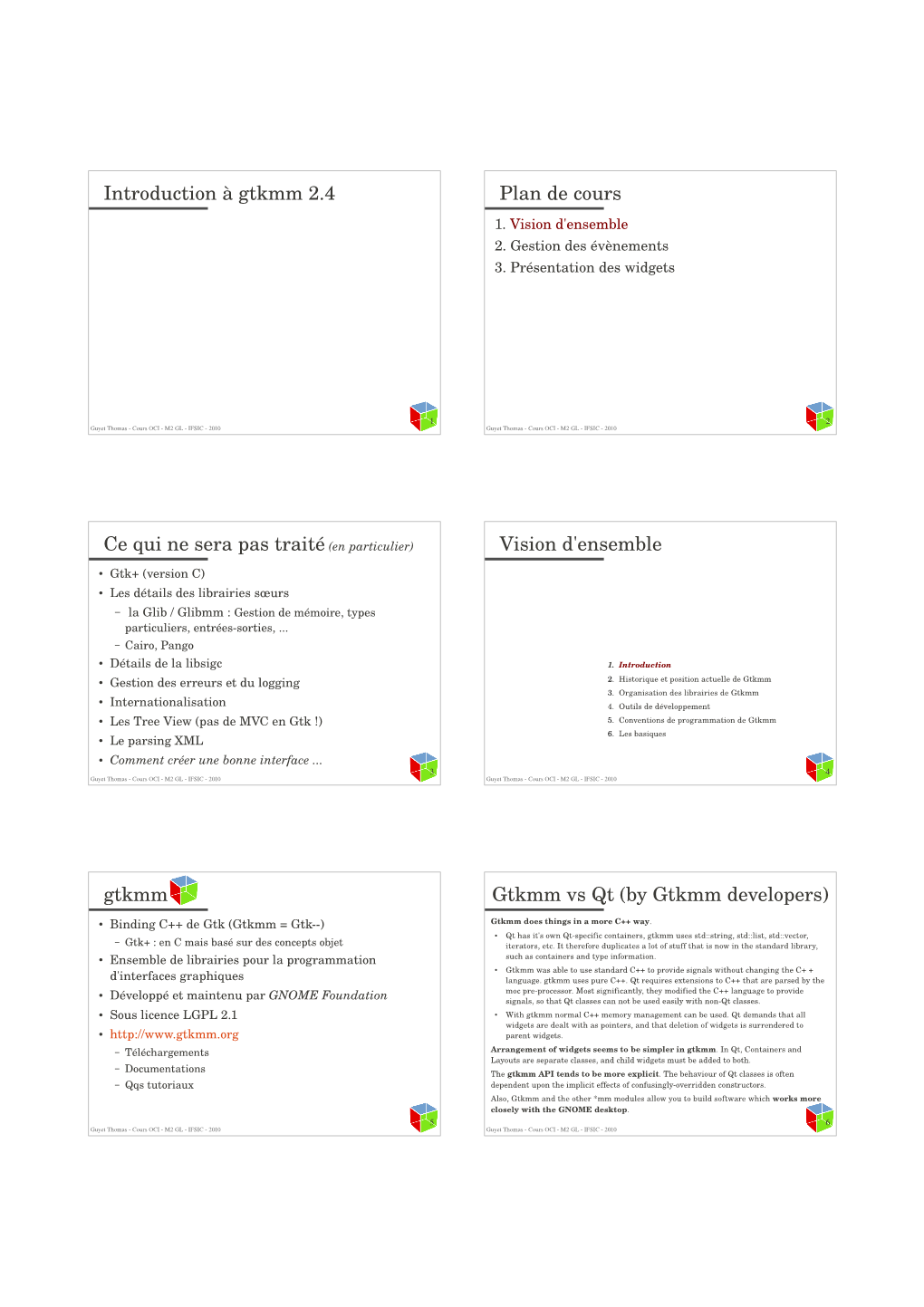 Introduction À Gtkmm 2.4 Plan De Cours 1