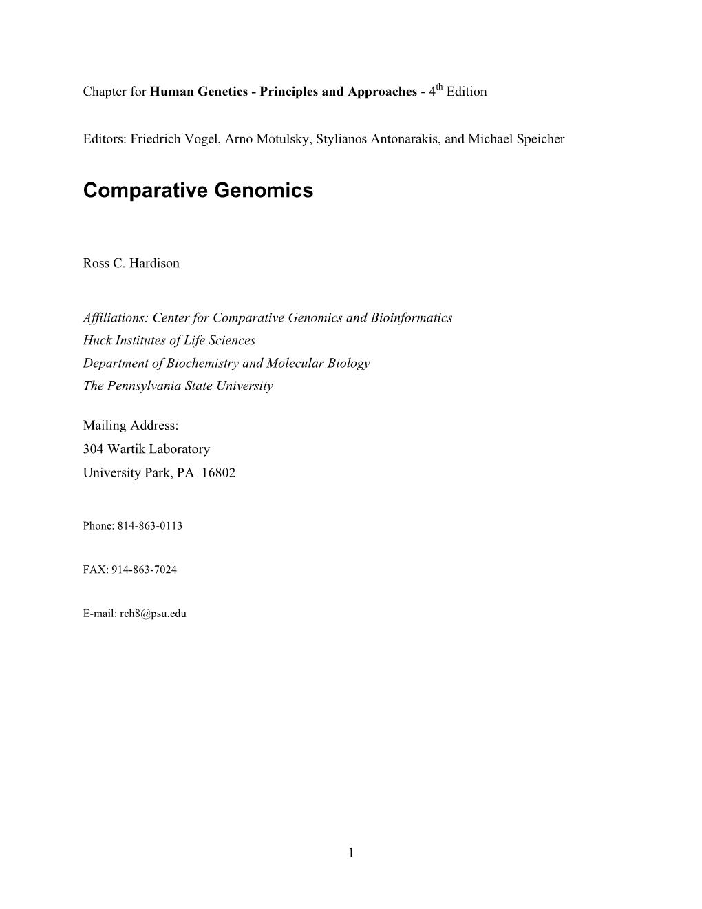 Comparative Genomics