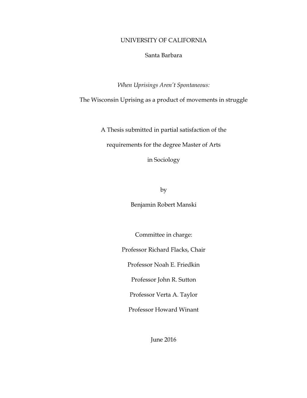 UC Santa Barbara Dissertation Template