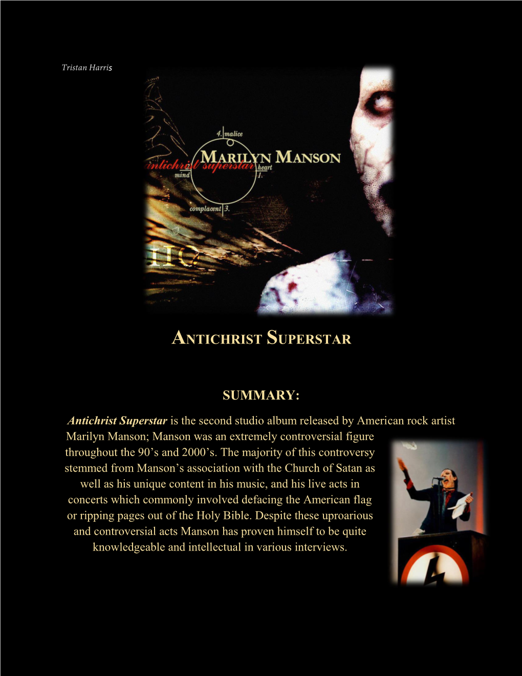 Antichrist Superstar Summary