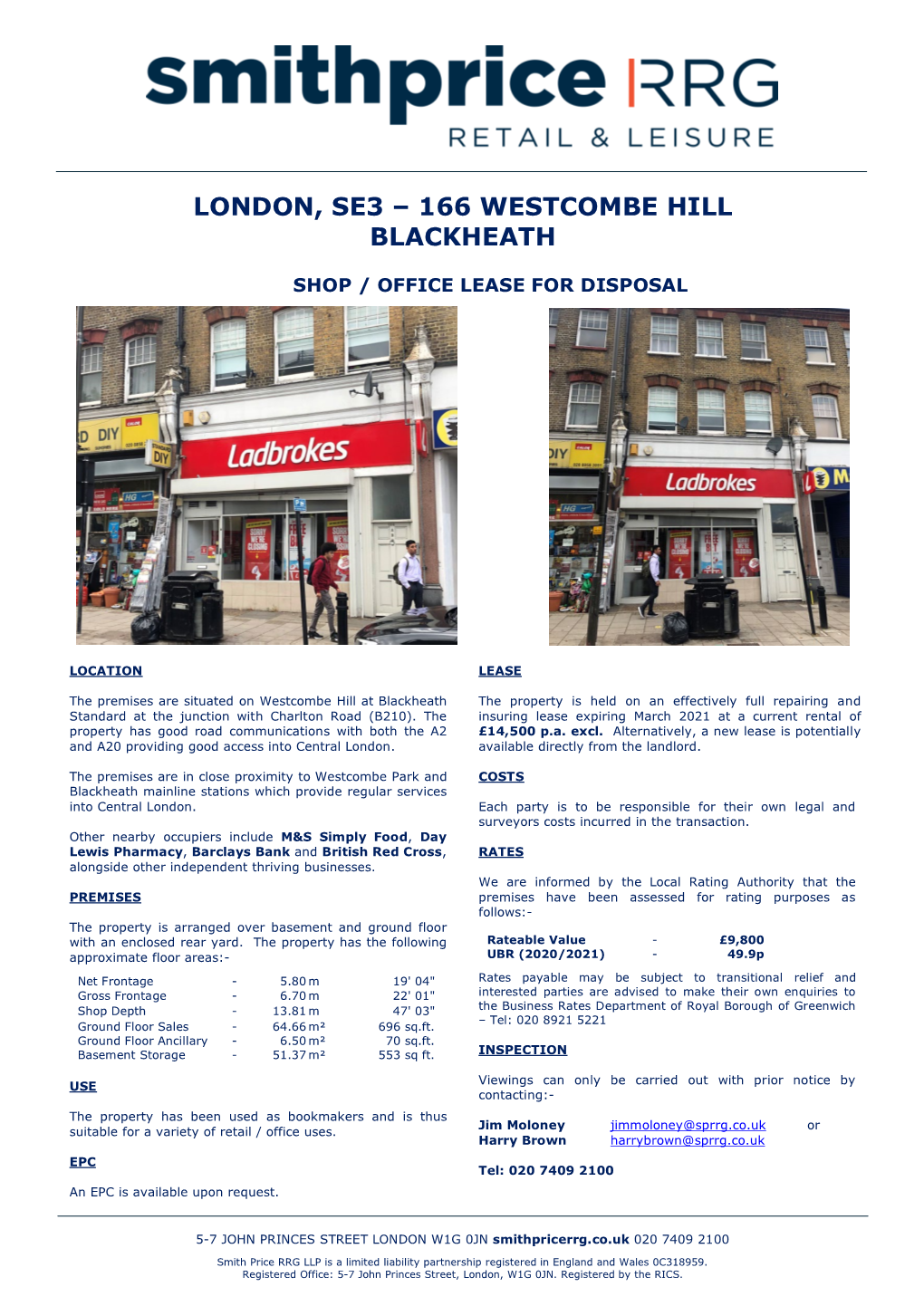 London, Se3 – 166 Westcombe Hill Blackheath