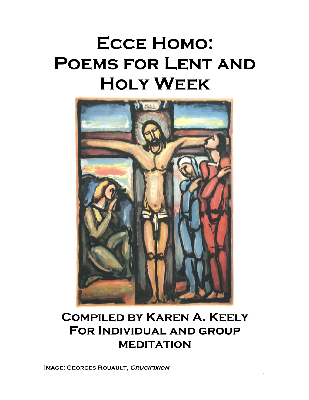 Ecce Homo: Poems for Lent and Holy Week