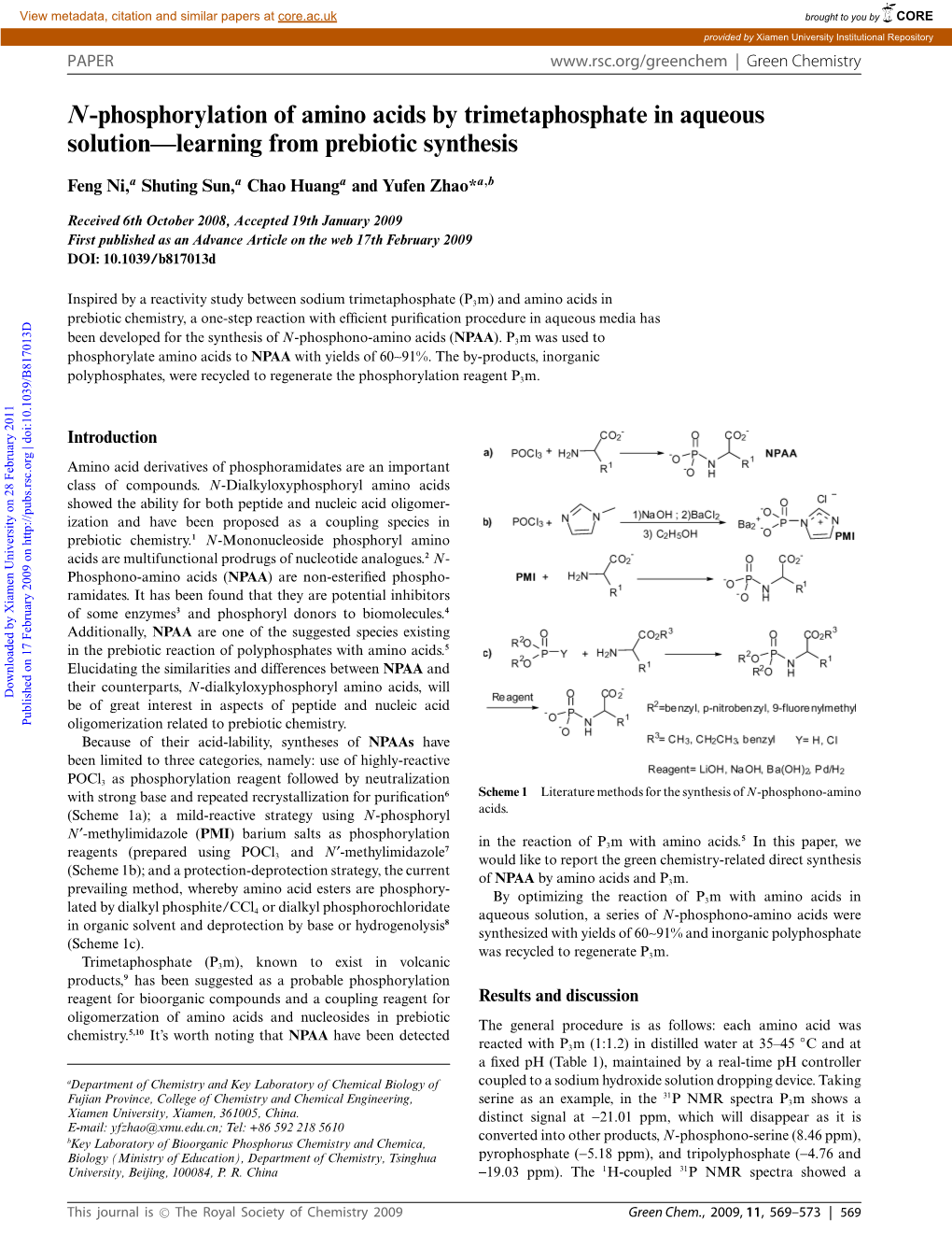 N-Phosphorylation of Amino Acids by Trimetaphosphate in Aqueous Solution—Learning from Prebiotic Synthesis