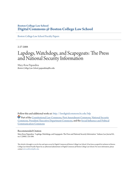 The Press and National Security Information