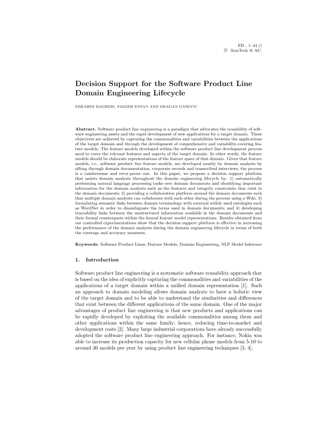 Decision Support for the Software Product Line Domain Engineering Lifecycle