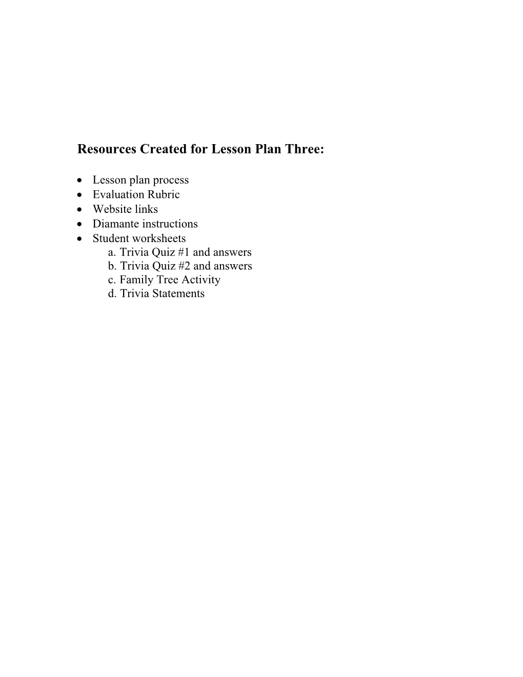 Lesson Plan Three