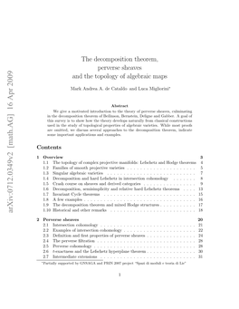 The Decomposition Theorem, Perverse Sheaves and the Topology Of