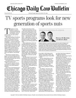 TV Sports Programs Look for New Generation of Sports Nuts