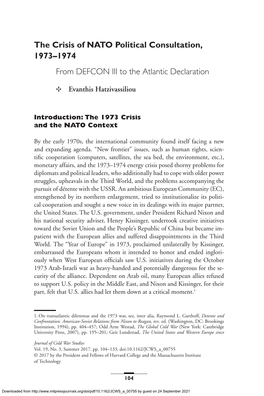 The Crisis of NATO Political Consultation, 1973–1974 from DEFCON III to the Atlantic Declaration