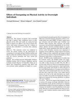 Effects of Exergaming on Physical Activity in Overweight Individuals