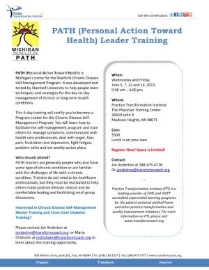 PATH (Personal Action Toward Health) Leader Training