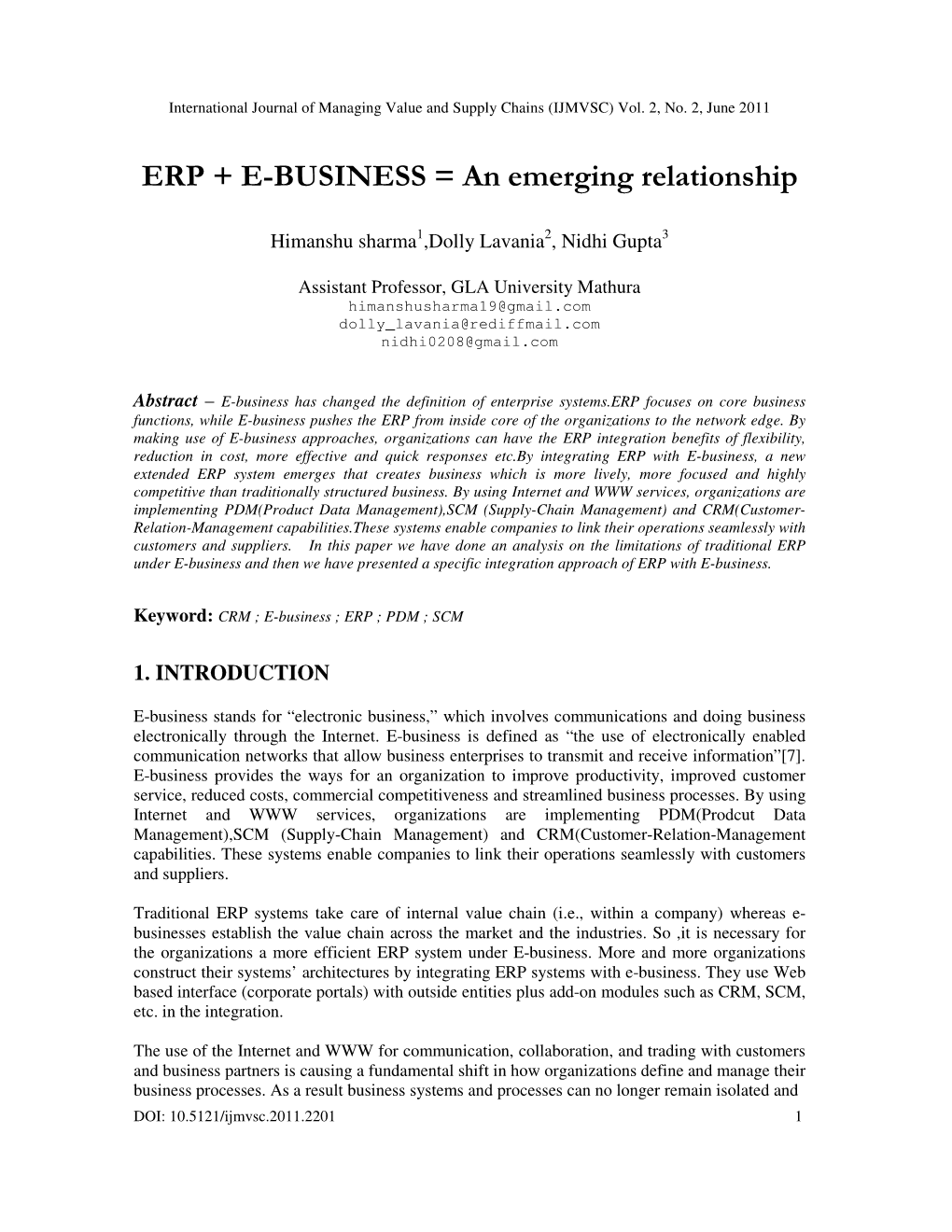 ERP + E-BUSINESS = an Emerging Relationship