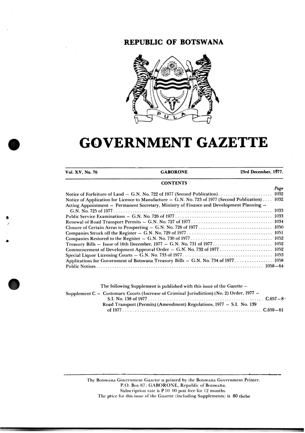 Government Gazette