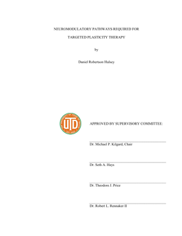 Neuromodulatory Pathways Required for Targeted Plasticity Therapy