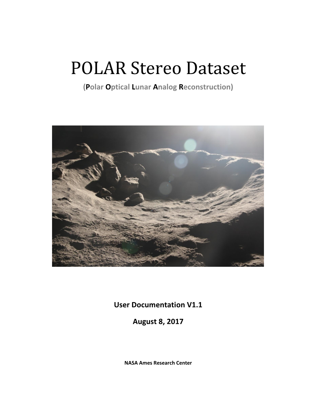 POLAR Stereo Dataset (Polar Optical Lunar Analog Reconstruction)