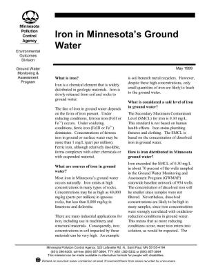 Iron in Minnesota's Ground Water