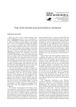 The 30Th Polish Malacological Seminar