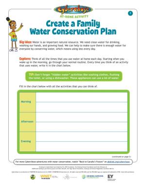 Create a Family Water Conservation Plan
