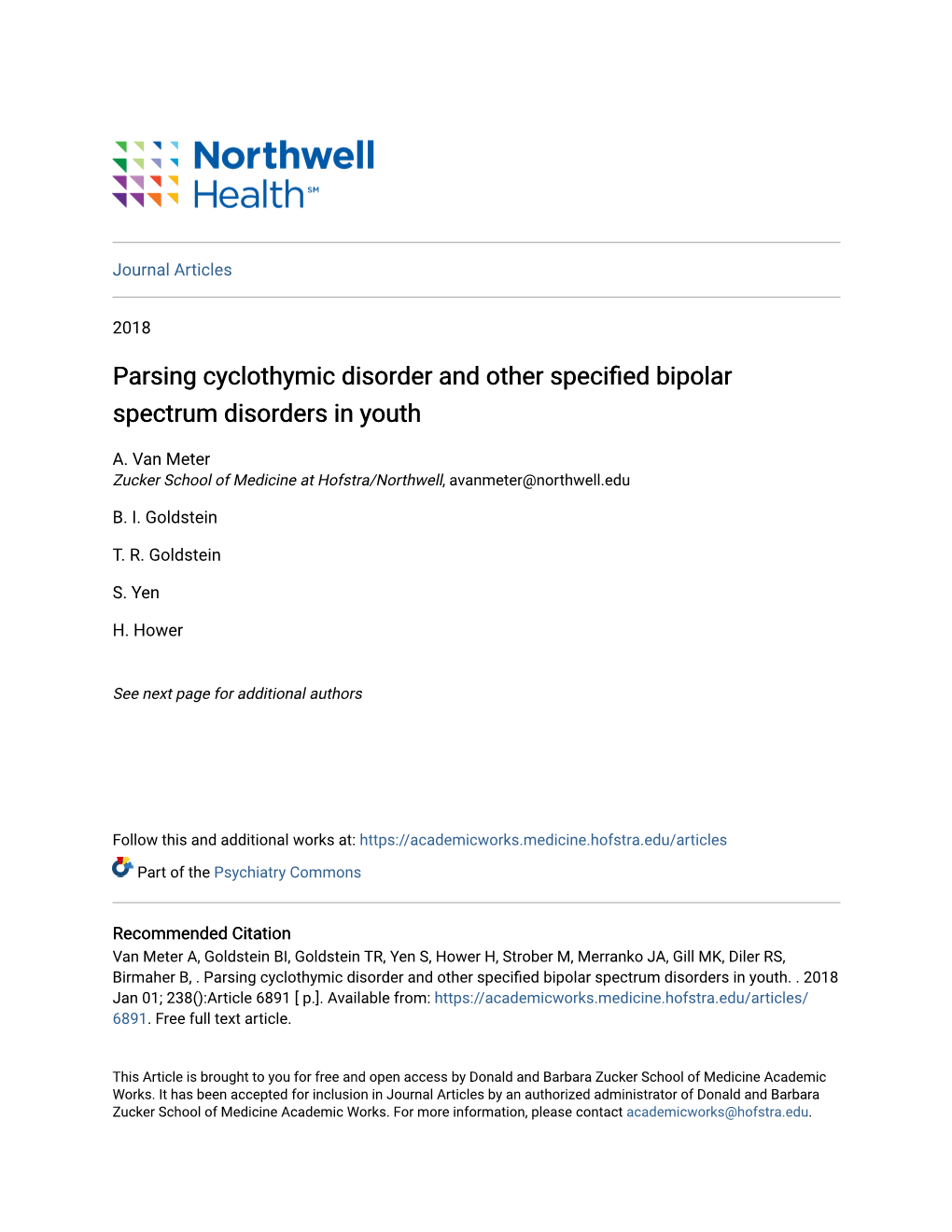 Parsing Cyclothymic Disorder and Other Specified Bipolar Spectrum Disorders in Youth