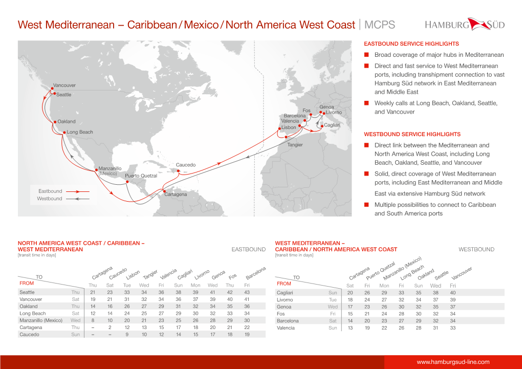 West Mediterranean – Caribbean / Mexico / North America West Coast | MCPS