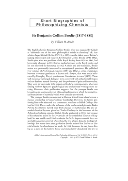 Biography of Sir Benjamin Collins Brodie