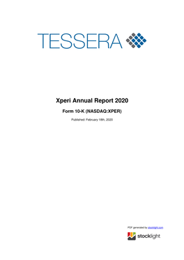 Xperi Annual Report 2020