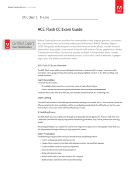 ACE: Flash CC Exam Guide
