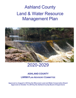Ashland County Land & Water Resource Management Plan 2020-2029