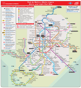 Red De Metro Y Metro Ligero Metro and Light Rail Map