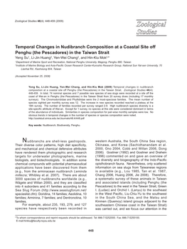 Temporal Changes in Nudibranch Composition at a Coastal Site Off