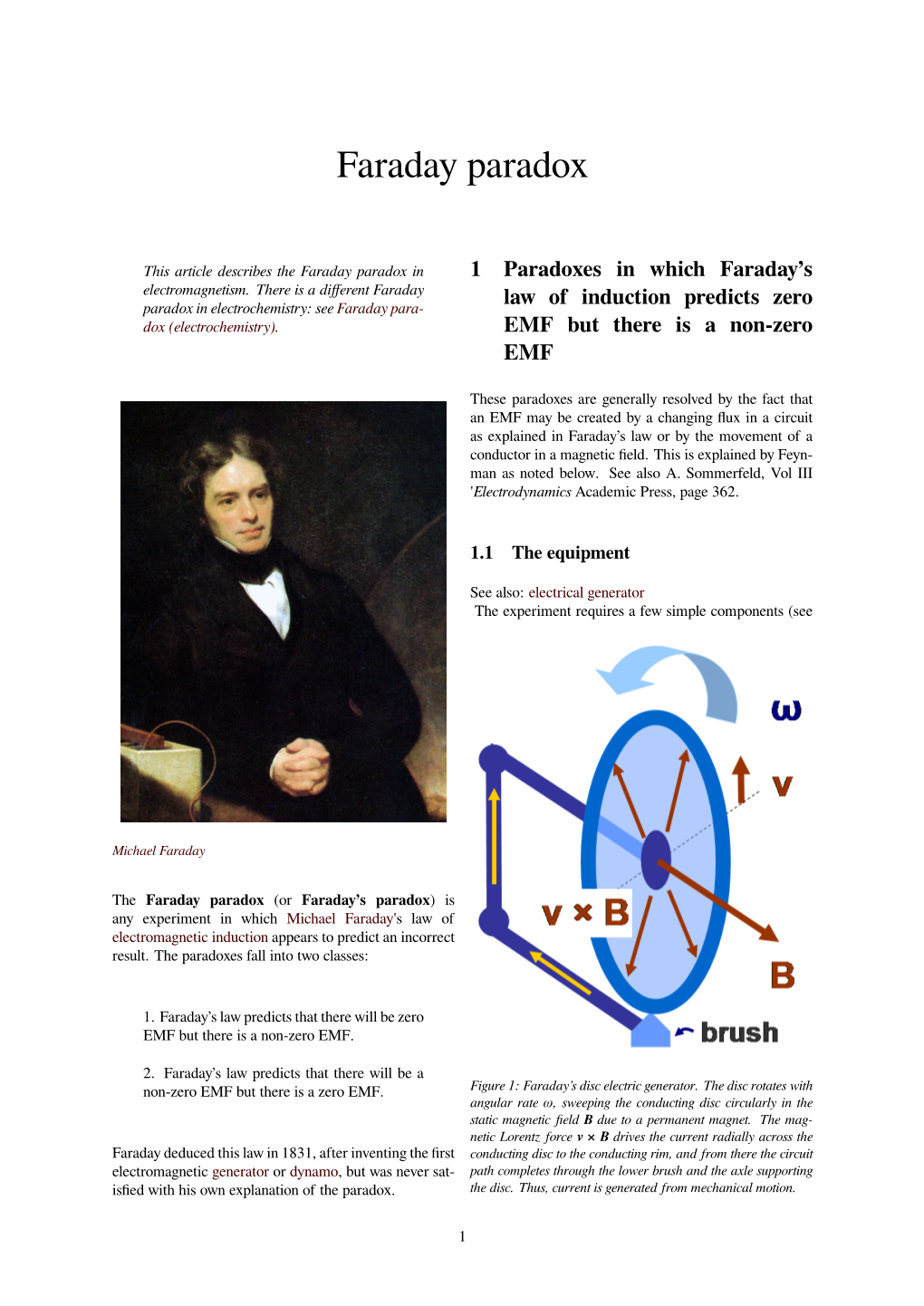 Faraday Paradox