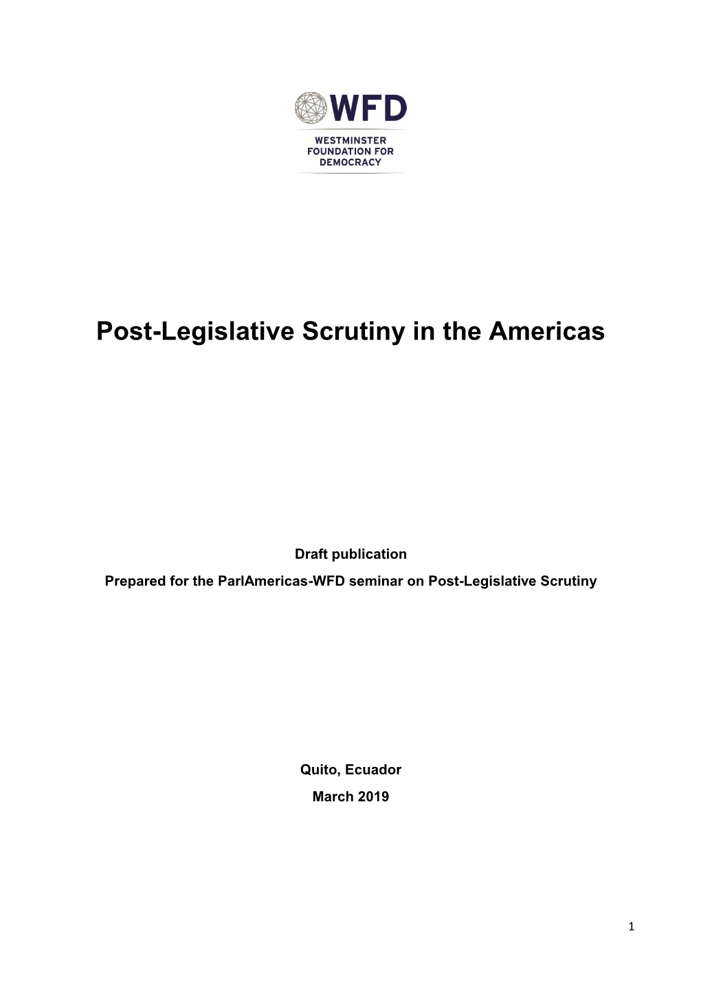 Post-Legislative Scrutiny in the Americas