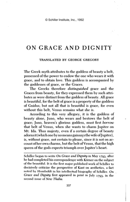On Grace and Dignity