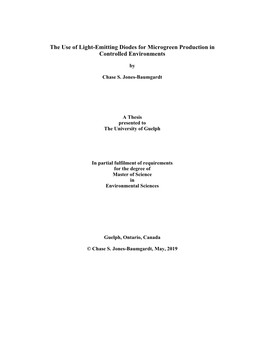 The Use of Light-Emitting Diodes for Microgreen Production in Controlled Environments