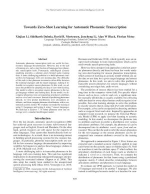 Towards Zero-Shot Learning for Automatic Phonemic Transcription