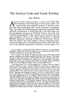 The Gortyn Code and Greek Kinship , Greek, Roman and Byzantine Studies, 31:3 (1990:Fall) P.233