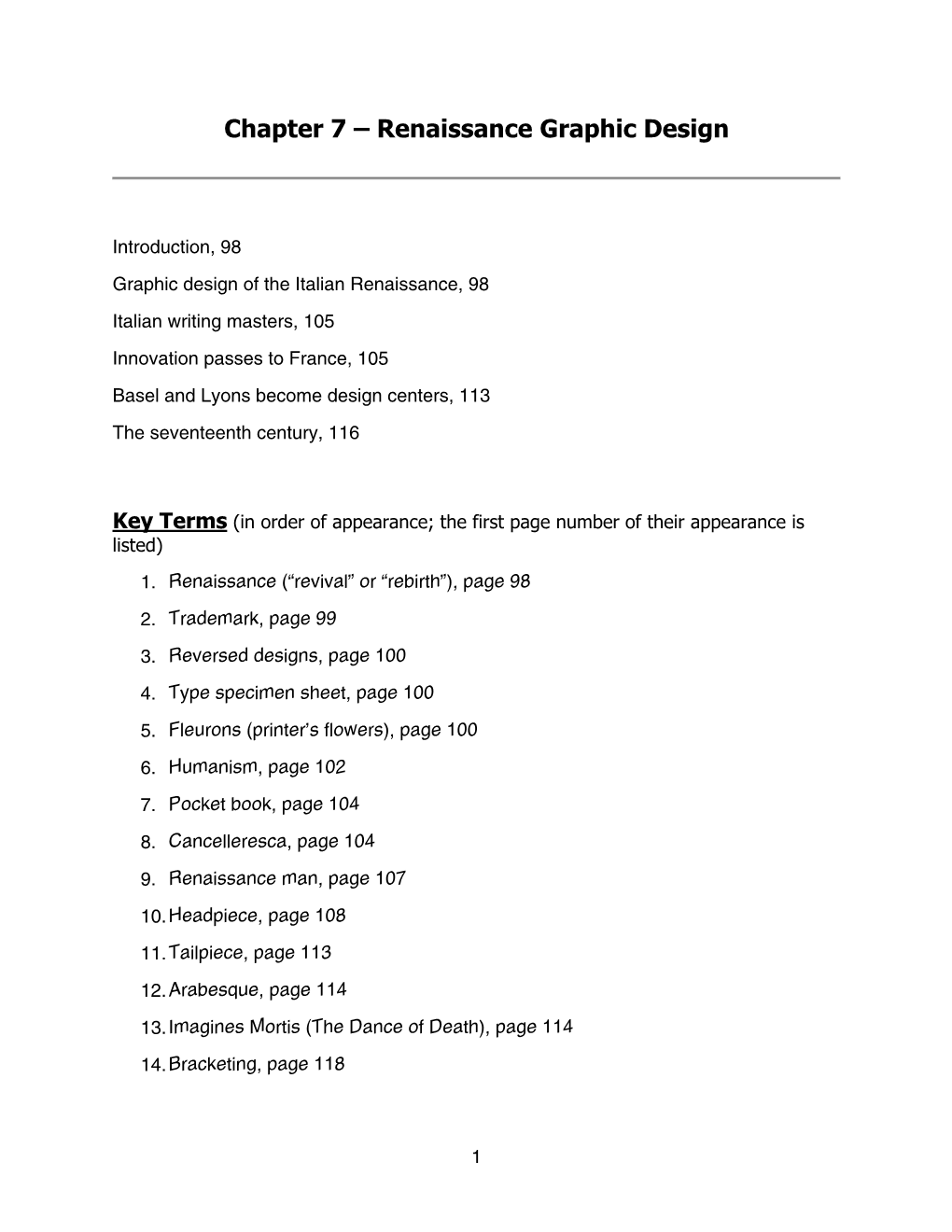 Chapter 7 – Renaissance Graphic Design