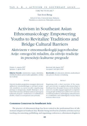 Activism in Southeast Asian Ethnomusicology