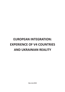 European Integration: Experience of V4 Countries and Ukrainian Reality