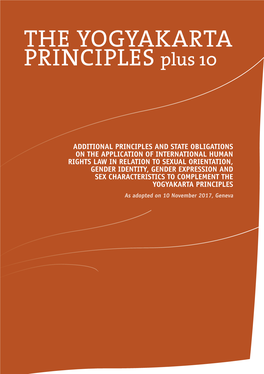 THE YOGYAKARTA PRINCIPLES Plus 10
