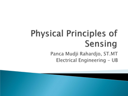 Physical Principles of Sensing