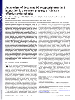 Antagonism of Dopamine D2 Receptor/Я-Arrestin 2 Interaction Is a Common Property of Clinically Effective Antipsychotics