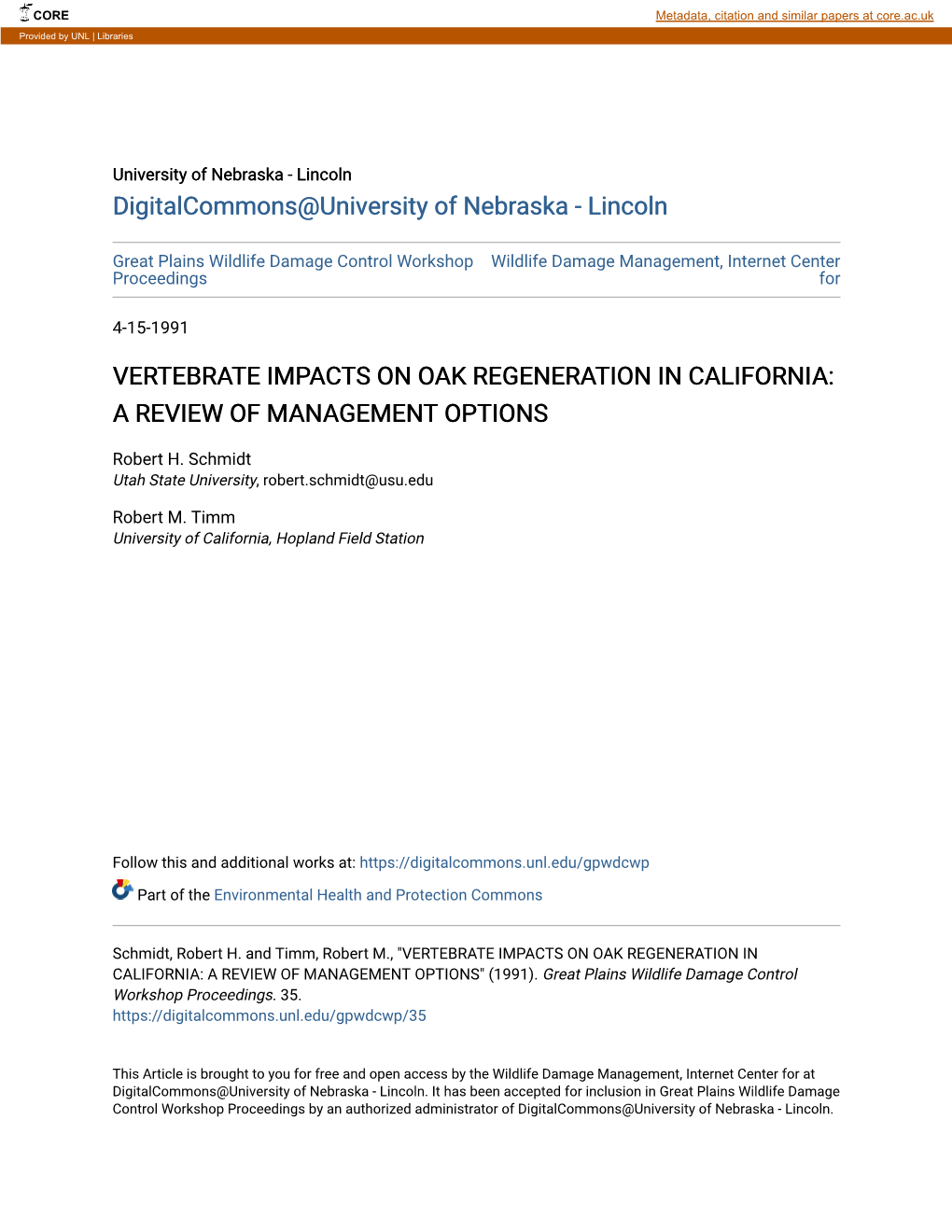 Vertebrate Impacts on Oak Regeneration in California: a Review of Management Options