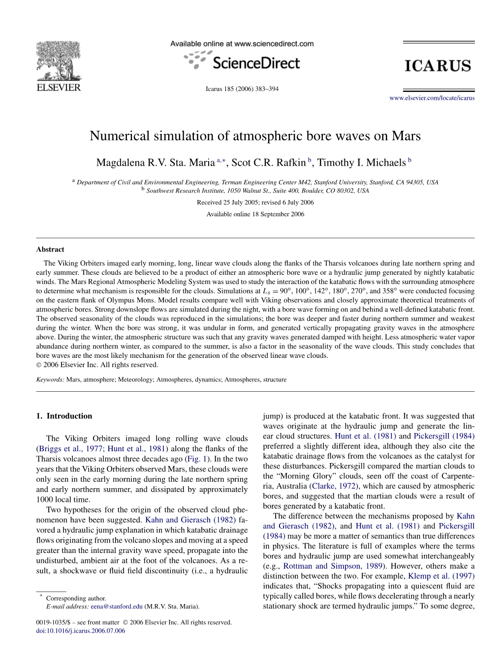 Numerical Simulation of Atmospheric Bore Waves on Mars