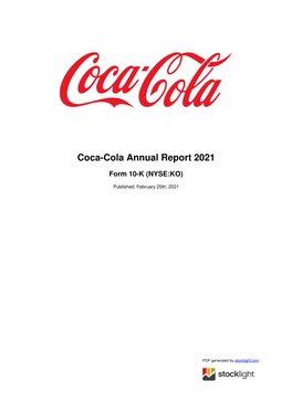 Coca-Cola Annual Report 2021